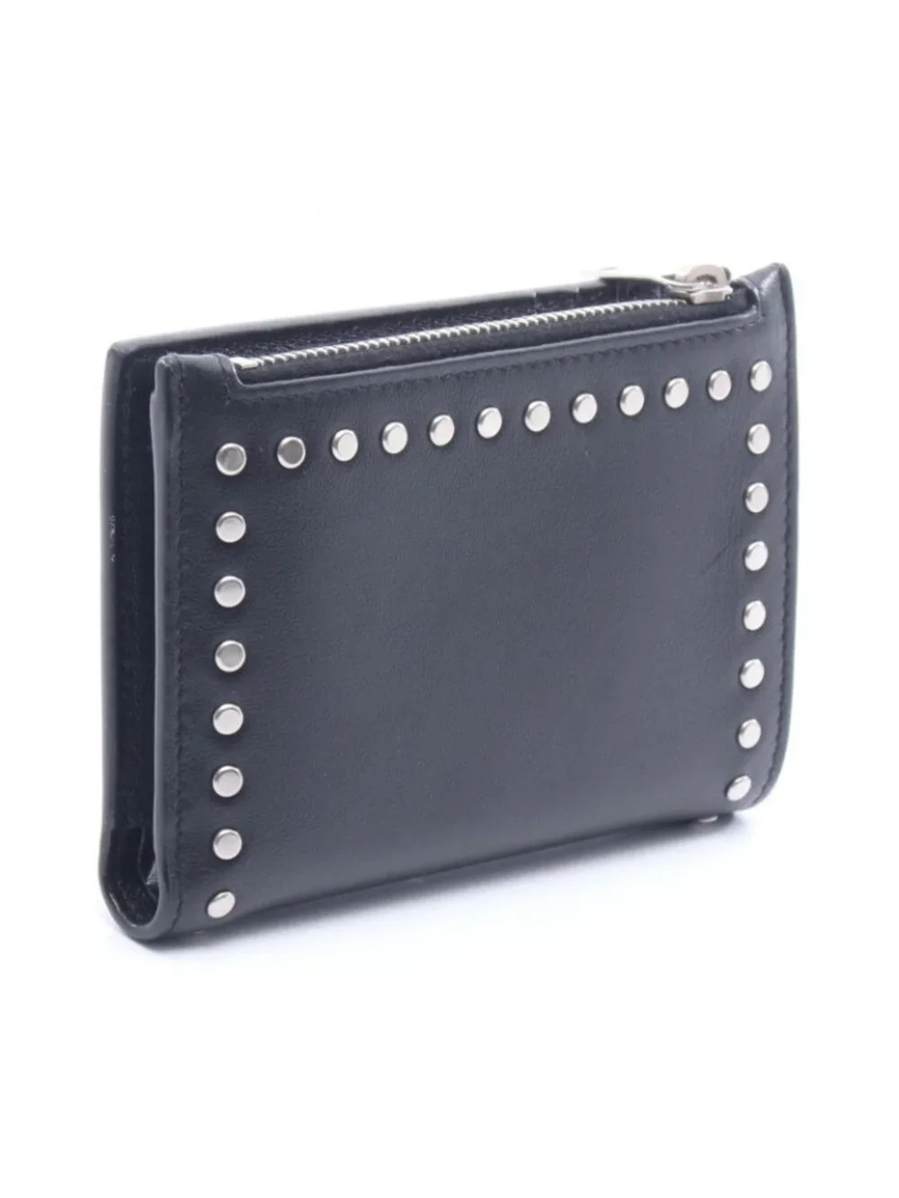 Saint Laurent Paris Bifold Wallet Studded Black Leather - Picture 2 of 8